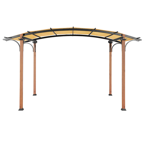 8'x10' Patio Pergola Outdoor Garden Pergolas with Retractable Shelter Shades,White