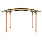 8'x10' Patio Pergola Outdoor Garden Pergolas with Retractable Shelter Shades,Gold