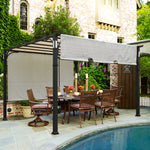 10'x10' Patio Pergola Outdoor Garden Pergolas with Retractable Shelter Shades,beige