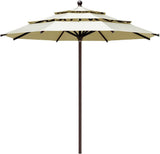 Coastshade Sunbrella  11ft 3 Tiers Patio Market Umbrella with Ventilation