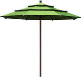 Coastshade Sunbrella  11ft 3 Tiers Patio Market Umbrella with Ventilation