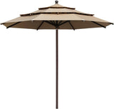 Coastshade Sunbrella  11ft 3 Tiers Patio Market Umbrella with Ventilation