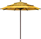 Coastshade Sunbrella  11ft 3 Tiers Patio Market Umbrella with Ventilation