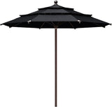 Coastshade Sunbrella  11ft 3 Tiers Patio Market Umbrella with Ventilation