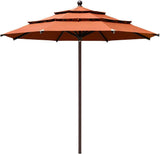 Coastshade Sunbrella  11ft 3 Tiers Patio Market Umbrella with Ventilation