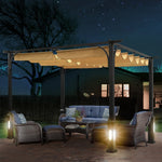 10'x10' Patio Pergola Outdoor Garden Pergolas with Retractable Shelter Shades,kelly green