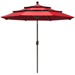 Coastshade Sunbrella  9ft 3 Tiers Patio Market Umbrella with Ventilation