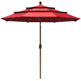 Coastshade Sunbrella  9ft 3 Tiers Patio Market Umbrella with Ventilation