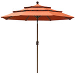 Coastshade Sunbrella  9ft 3 Tiers Patio Market Umbrella with Ventilation