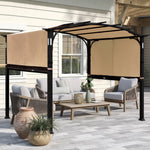 CoastShade 8'x10' Patio Pergola Outdoor Garden Pergolas with Retractable Shelter Shades,Gold