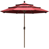 Coastshade Sunbrella  9ft 3 Tiers Patio Market Umbrella with Ventilation