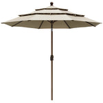 Coastshade Sunbrella  9ft 3 Tiers Patio Market Umbrella with Ventilation