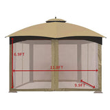 Replacement Canopy Mosquito Netting Sidewalls For 10'x12' Gazebo Canopy