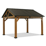 11'x13' Solid Patio Gazebo Garden Gazebos Thermal Transfer Frame & Steel Ventilation Hardtop