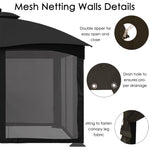 Replacement Canopy Mosquito Netting Sidewalls For 10'x12' Gazebo Canopy