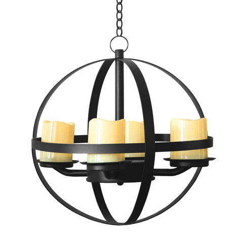 Chandelier LED spherical wooden, suitable for outdoor, pavilion, terrace, ceiling porch, garden