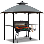 5'x8' Grill Gazebo Outdoor Patio Grill Gazebos with Ventilation Double Arc Top