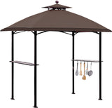 5'x8' Grill Gazebo Outdoor Patio Grill Gazebos with Ventilation Double Arc Top