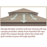 5'x8' Grill Gazebo Double Top Outdoor Patio  with Light