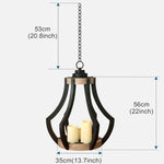 Chandelier LED wooden metal, suitable for outdoor, pavilion, terrace