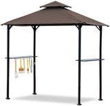 5'x8' Grill Gazebo Double Top Outdoor Patio  with Light