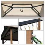 Double Tiered Outdoor 8 Ft W x 5 Ft D Steel Grill Gazebo