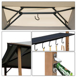 Double Tiered Outdoor 8 Ft W x 5 Ft D Steel Grill Gazebo