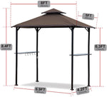 5'x8' Grill Gazebo Double Top Outdoor Patio  with Light