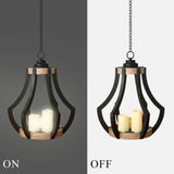 Chandelier LED wooden metal, suitable for outdoor, pavilion, terrace