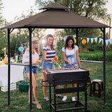 5'x8' Grill Gazebo Double Top Outdoor Patio  with Light