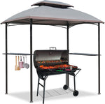 6'x9' Grill Gazebo Outdoor Patio Grill Gazebos with Ventilation Double Arc Top