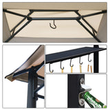 5'x8' Grill Gazebo Outdoor Patio Grill Gazebos with Ventilation Double Arc Top