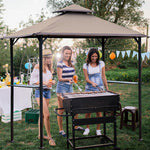 5'x8' Grill Gazebo Double Top Outdoor Patio  with Light