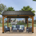 11'x13' Solid Patio Gazebo Garden Gazebos Thermal Transfer Frame & Steel Ventilation Hardtop