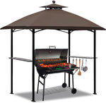 5'x8' Grill Gazebo Outdoor Patio Grill Gazebos with Ventilation Double Arc Top