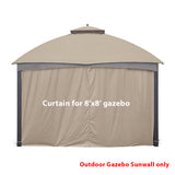 Gazebo Replacement Sunwall for 8'x8' Outdoor Gazebo,1 Panel Sidewall Only,Khaki