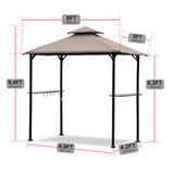 5'x8' Grill Gazebo Double Top Outdoor Patio  with Light