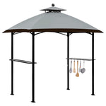 5'x8' Grill Gazebo Outdoor Patio Grill Gazebos with Ventilation Double Arc Top