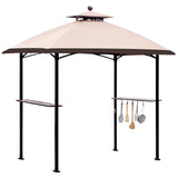 5'x8' Grill Gazebo Outdoor Patio Grill Gazebos with Ventilation Double Arc Top