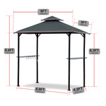 5'x8' Grill Gazebo Double Top Outdoor Patio  with Light