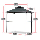 5'x8' Grill Gazebo Double Top Outdoor Patio  with Light