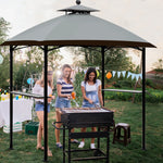 5'x8' Grill Gazebo Outdoor Patio Grill Gazebos with Ventilation Double Arc Top