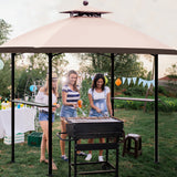 5'x8' Grill Gazebo Outdoor Patio Grill Gazebos with Ventilation Double Arc Top